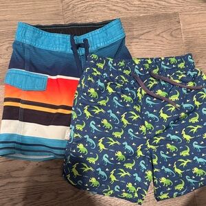 Cat & Jack Blue and Green Dinosaur Swim Shorts Set